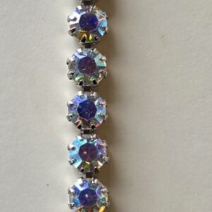 Vintage WEISS Aurora Borealis Silver Tone Bracelet. Signed